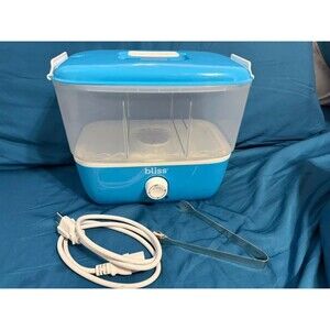 bliss Spa Towel Warmer Blue with Tongs and Tray, Home Spa Bathroom